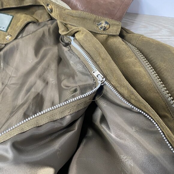 Men's Medium Leather Collar Bomber Jacket - Rainforest - Picture 10 of 15